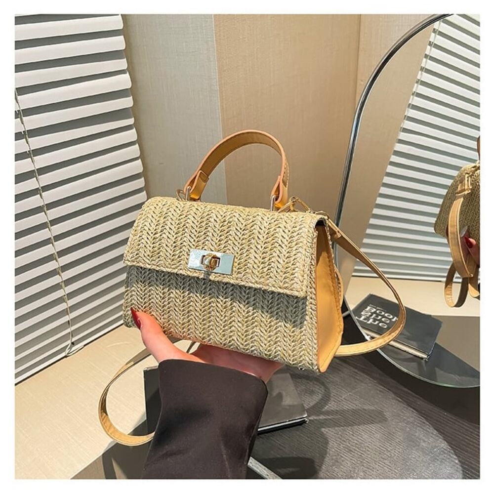 Woven Straw Crossbody Bag and Top Hand Purse - Picture 5 of 11